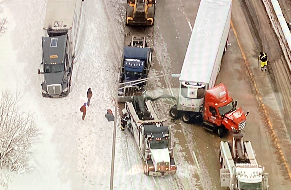 NewLenox - nasty delay Westbound I-80 from Wolf Rd to 355 where a crash involving 3 semis is blocking all lanes