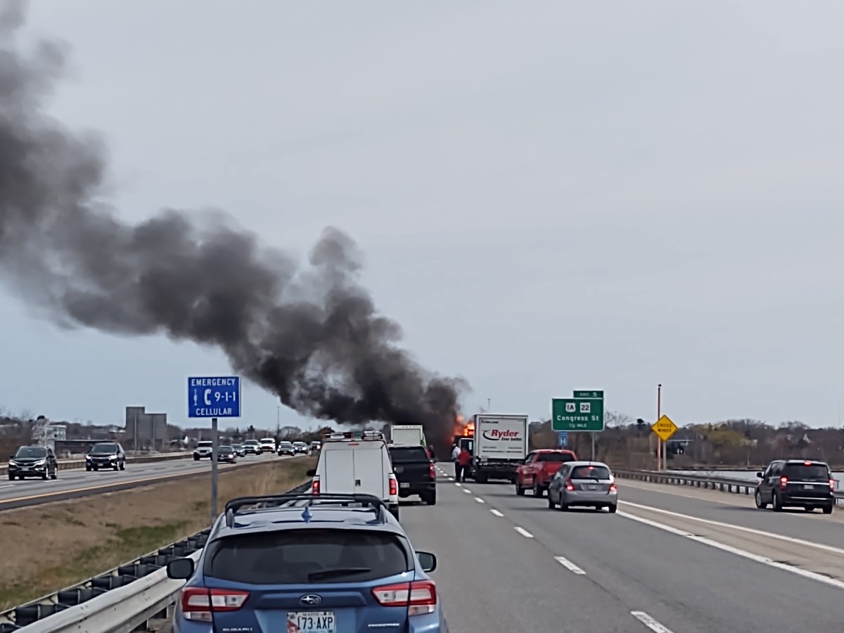 TrafficAlert - I-295 is closed at Exit 5 in Portland because of a vehicle fire.