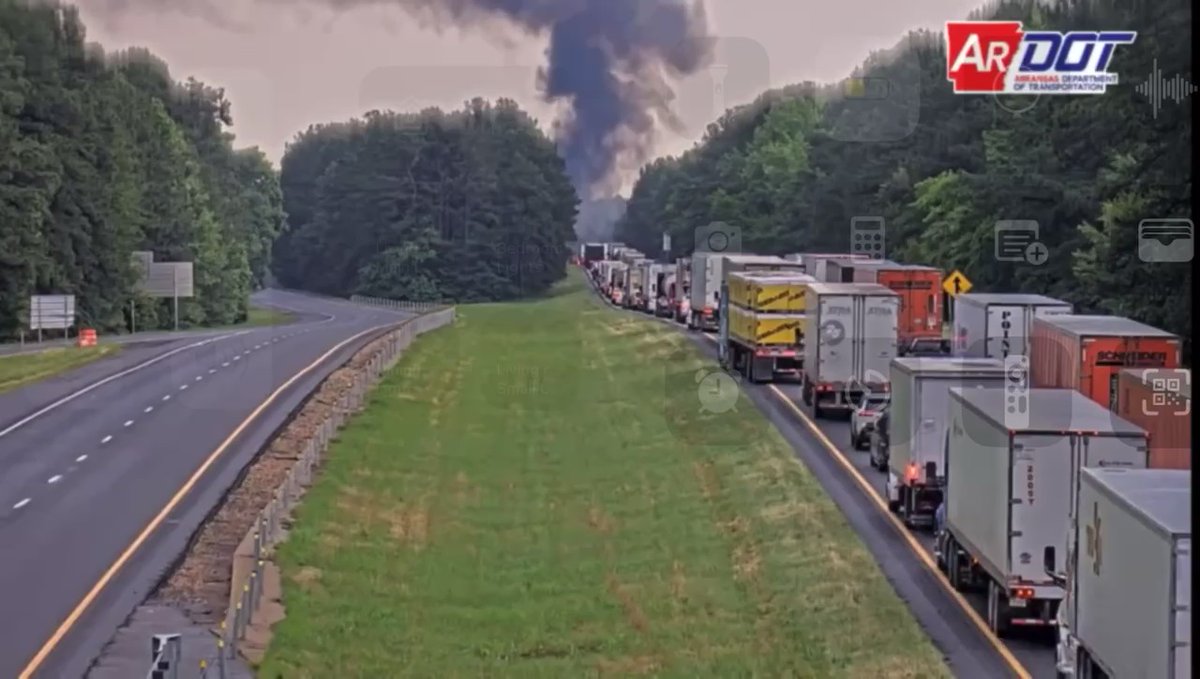 ARDOT official confirms eight semi-trucks involved in crash, multiple fires