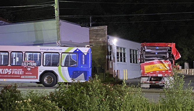 Metro bus passenger hurt in crash involving Rumpke garbage truck