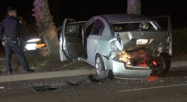 A serious-injury crash prompted the closure of a major Oceanside thoroughfare tonight