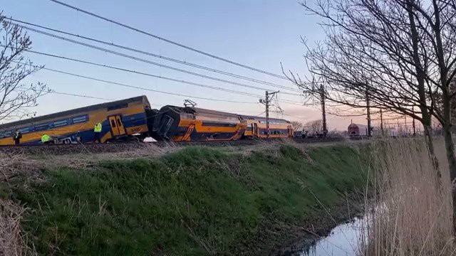 One killed and 30 injured after a passenger train derailed in the western Netherlands.  Emergency services say the overnight crash happened after the train transporting about 50 people hit construction equipment near the village of Voorschoten.
