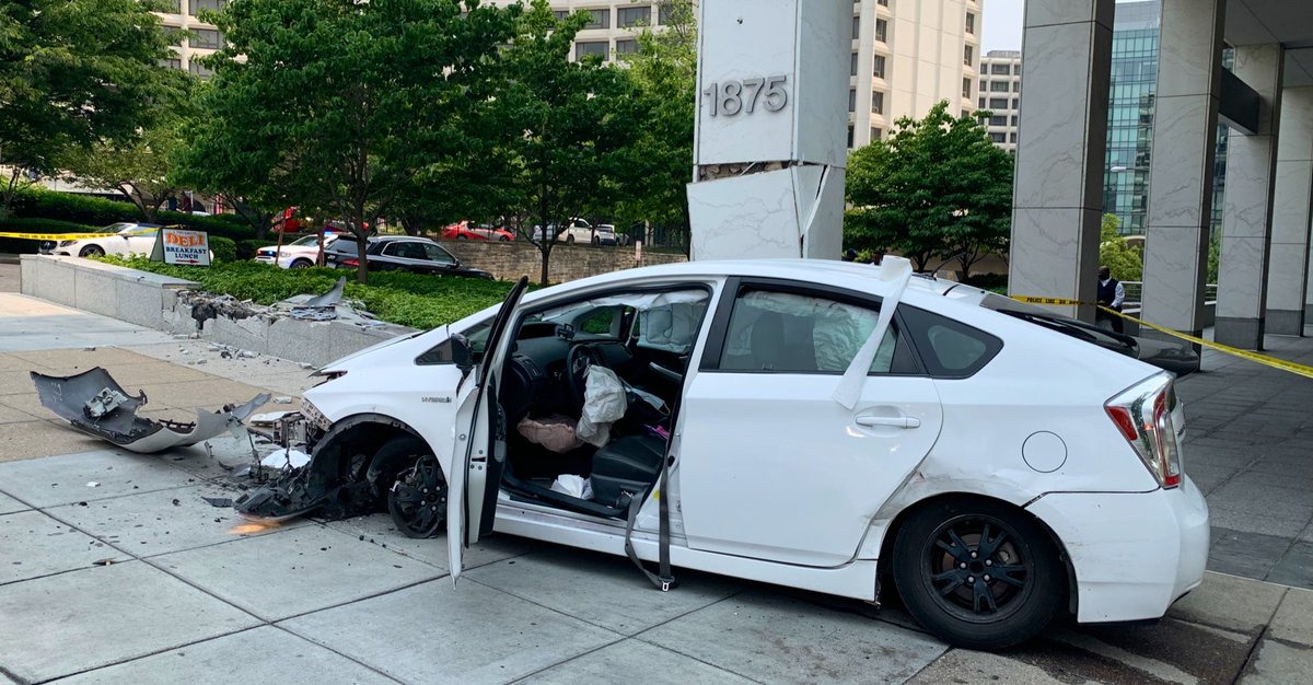 Vehicle struck building 1875 Connecticut Ave NW. Special Ops has determined all damage is cosmetic. 2 occupants of vehicle transported with non life threatening injuries. DC firefighters
