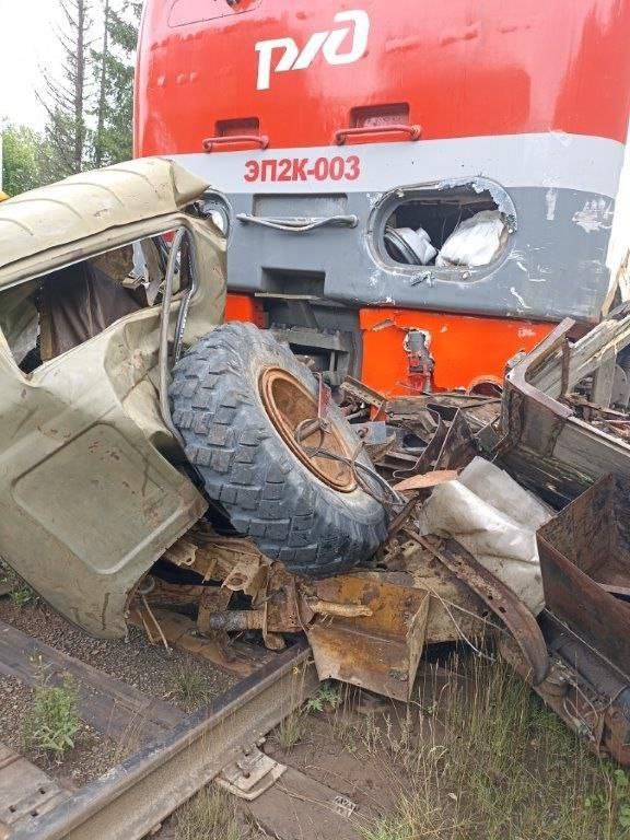 Train collided with a truck in Perm Krai