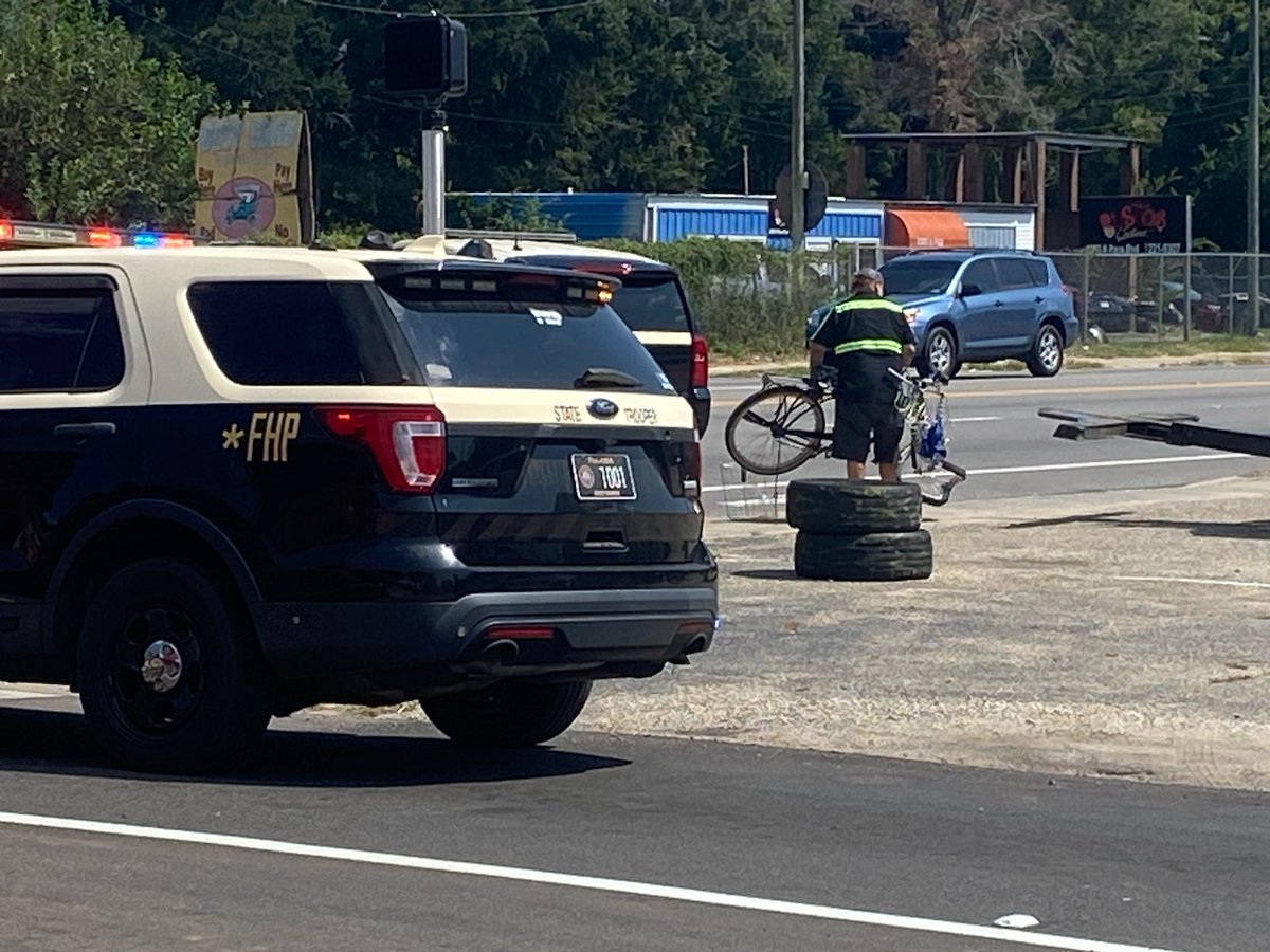 A 61-year-old bicyclist was killed in this afternoon's crash with an 83-year-old Pensacola man in a pickup truck