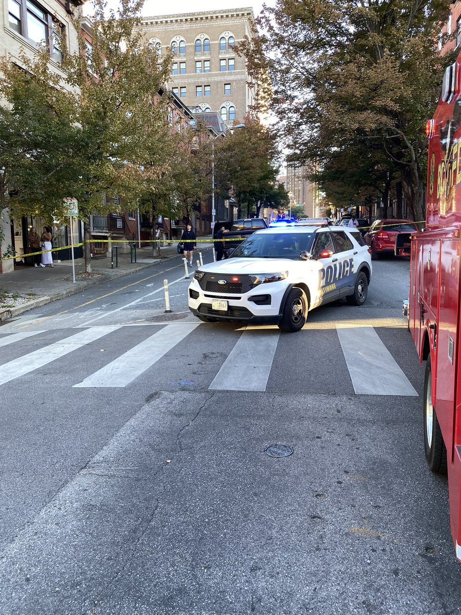 BPD, @BaltimoreFire & @BaltimoreOEM are on scene of a fatal vehicle accident near the intersection is Cathedral and Centre Streets. Multiple streets in the area have been closed to traffic