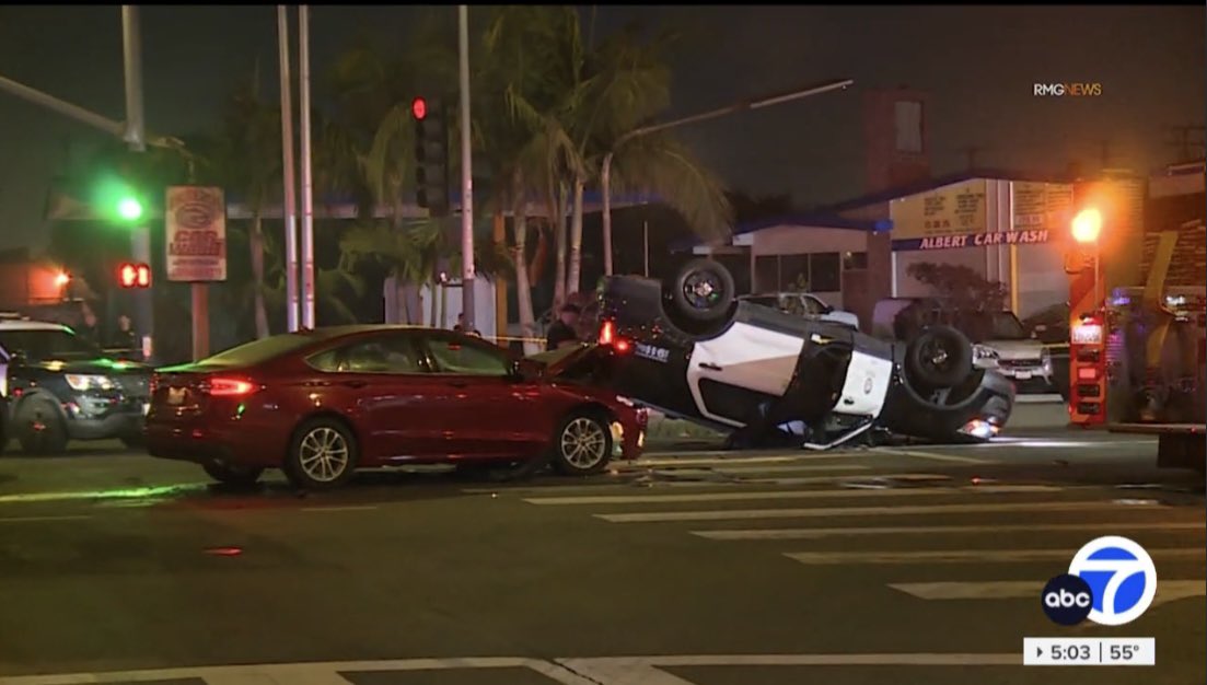 Two breaking stories in South LA overnight — a deadly tanker truck crash has shutdown the 110 Freeway — and two LAPD officers injured in a rollover crash