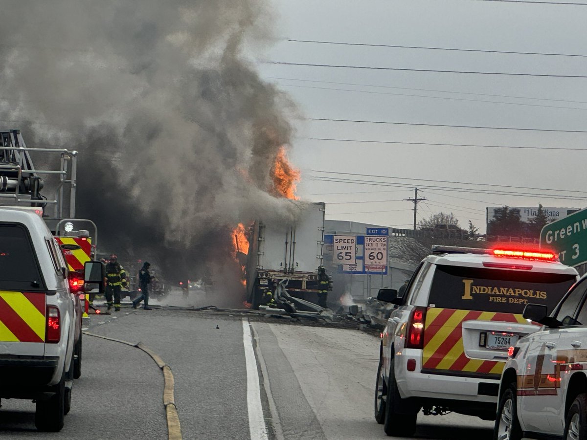 ISP confirms one person was killed in the crash on I-65 that left a semi engulfed in flames for over 20 minutes near Southport Road.