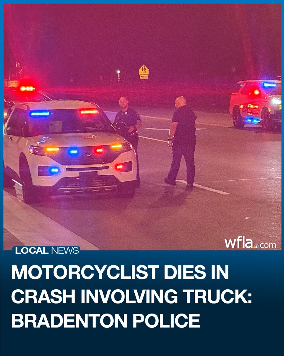 One person is dead and another injured in a crash involving a motorcycle and a truck, the Bradenton Police Department said