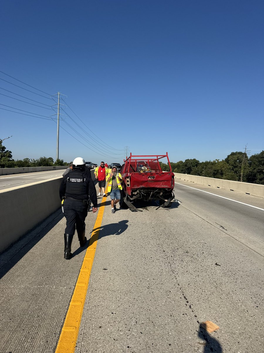 FATAL CRASH Constable Deputies are assisting HCSO with a fatal crash in the 6600 block of SH 99. A single vehicle struck a guard rail and caught fire. All westbound lanes of SH 99 are currently shut down. Please use alternate routes and expect delays