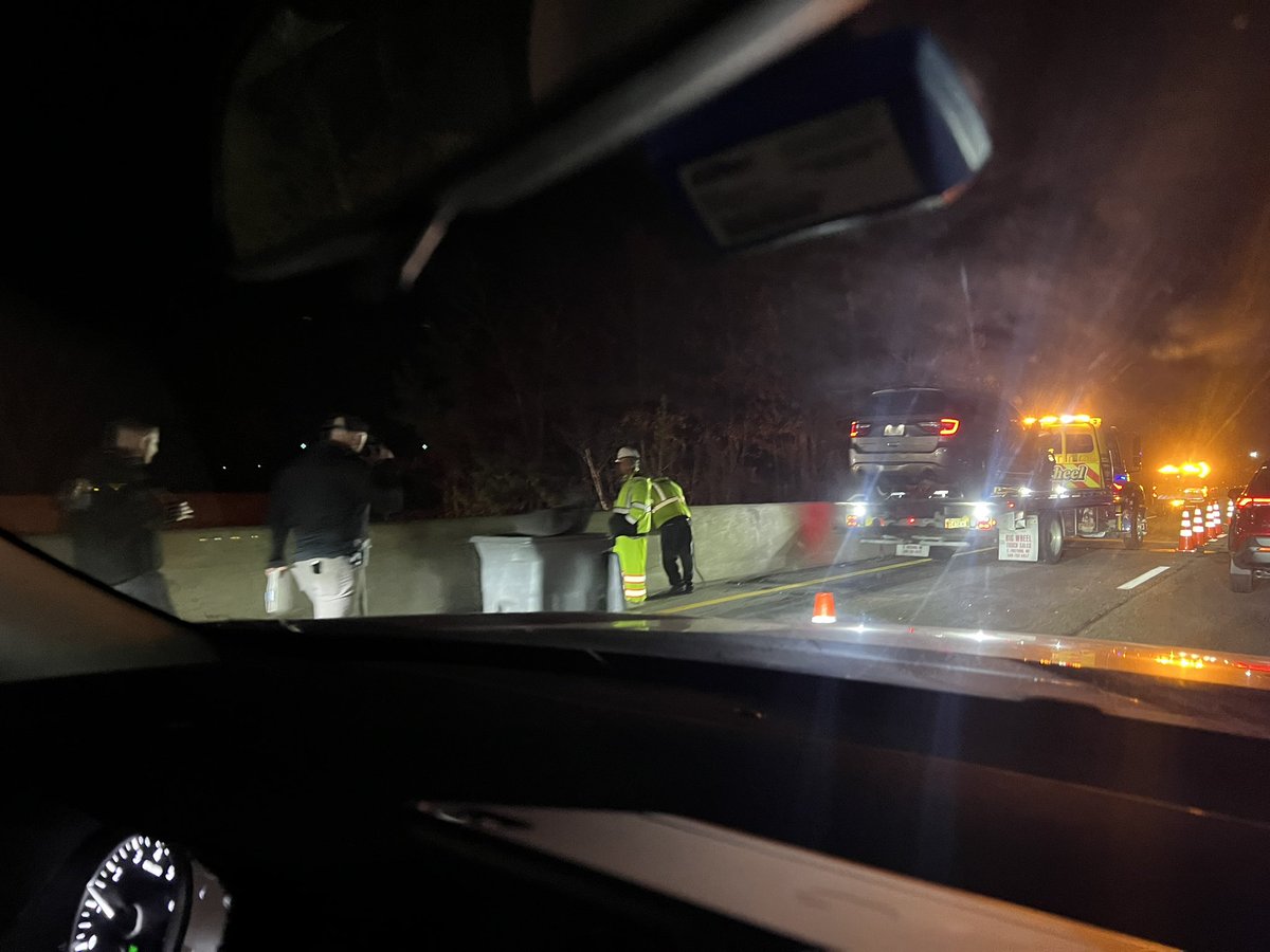 MassStatePolice confirm driver of tow truck killed along Rte. 140 in Freetown after an accident forced it from the overpass onto Washburn Rd. below. 140 remains down to 1 SB lane