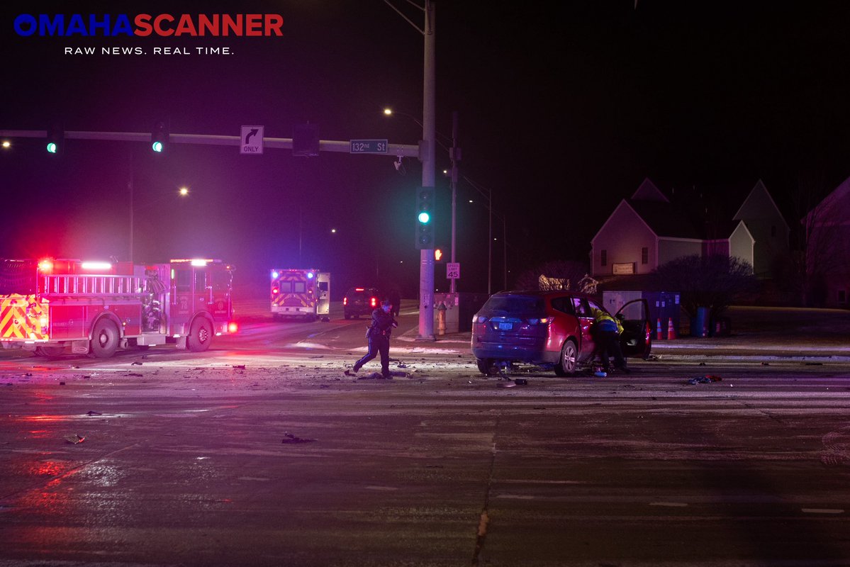 Omaha Fire and Omaha Police were called to 132nd and Blondo Street for a multiple vehicle crash. One adult male patient was transported Code 3 Trauma (critical) after being partially ejected thru the drivers side window. They smelled of ETOH.