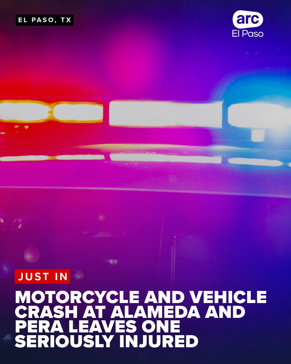 A motorcycle and vehicle crash at Alameda and Pera on Wednesday night has left at least one person seriously injured, according to the El Paso Police Department