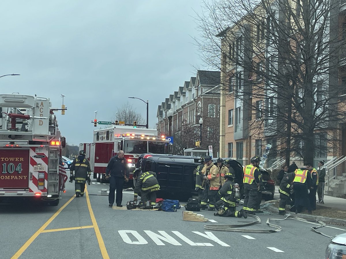 Units responded to a vehicle collision at Wilson Blvd and N. Wakefield St. Upon arrival, crews found a vehicle on its side with two occupants trapped inside. Firefighters stabilized the vehicle and safely extricated both patients
