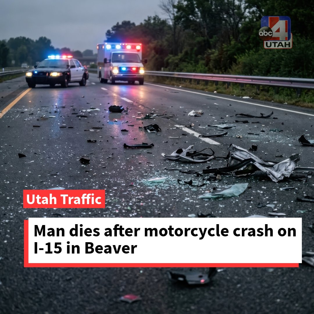 A man is dead after a motorcycle crash on I-15 in Beaver