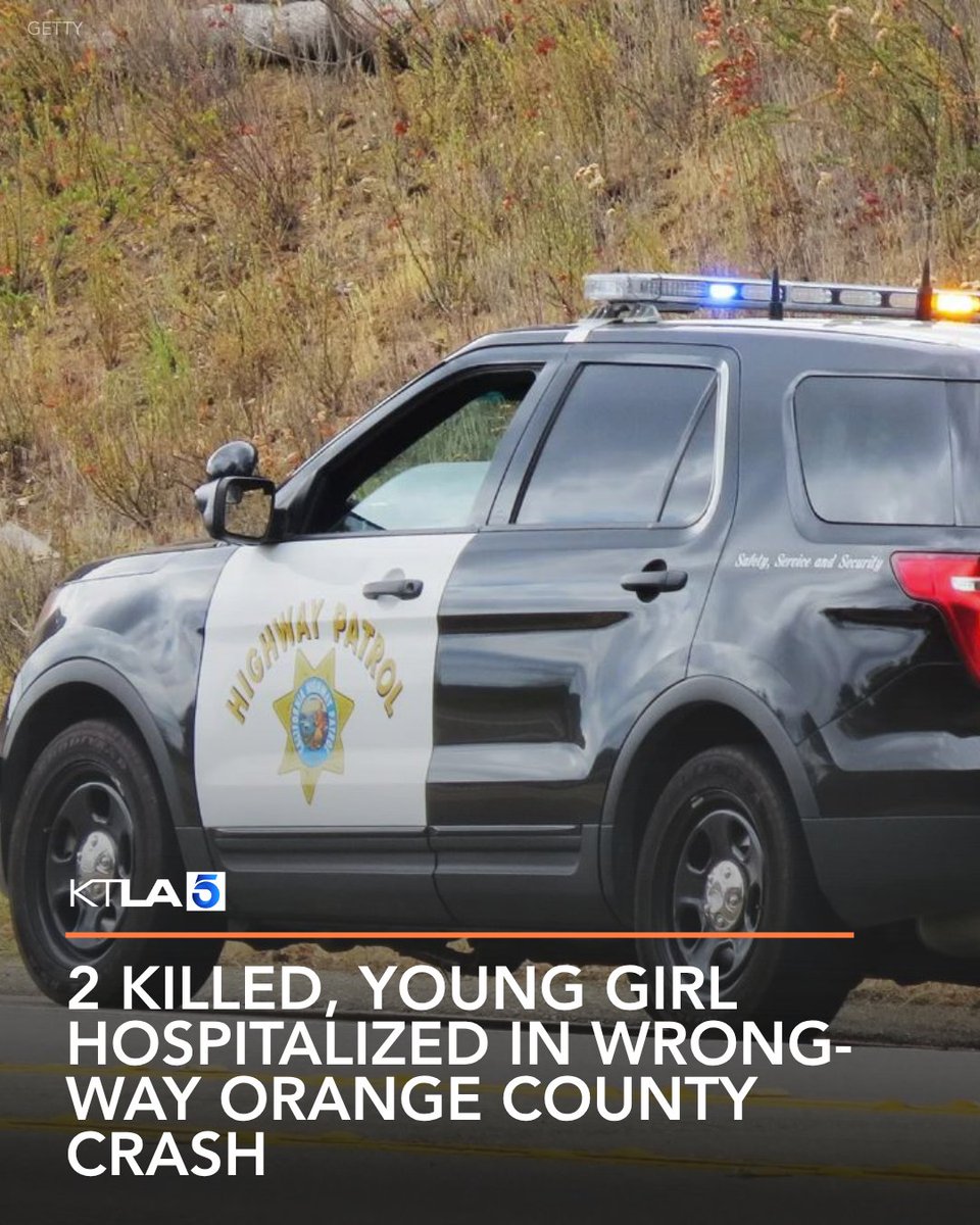Two people were killed and a 7-year-old girl was hospitalized after a wrong-way crash in Orange County