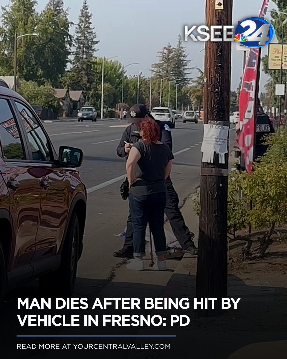 A man is dead after being hit by a vehicle in Fresno Friday afternoon
