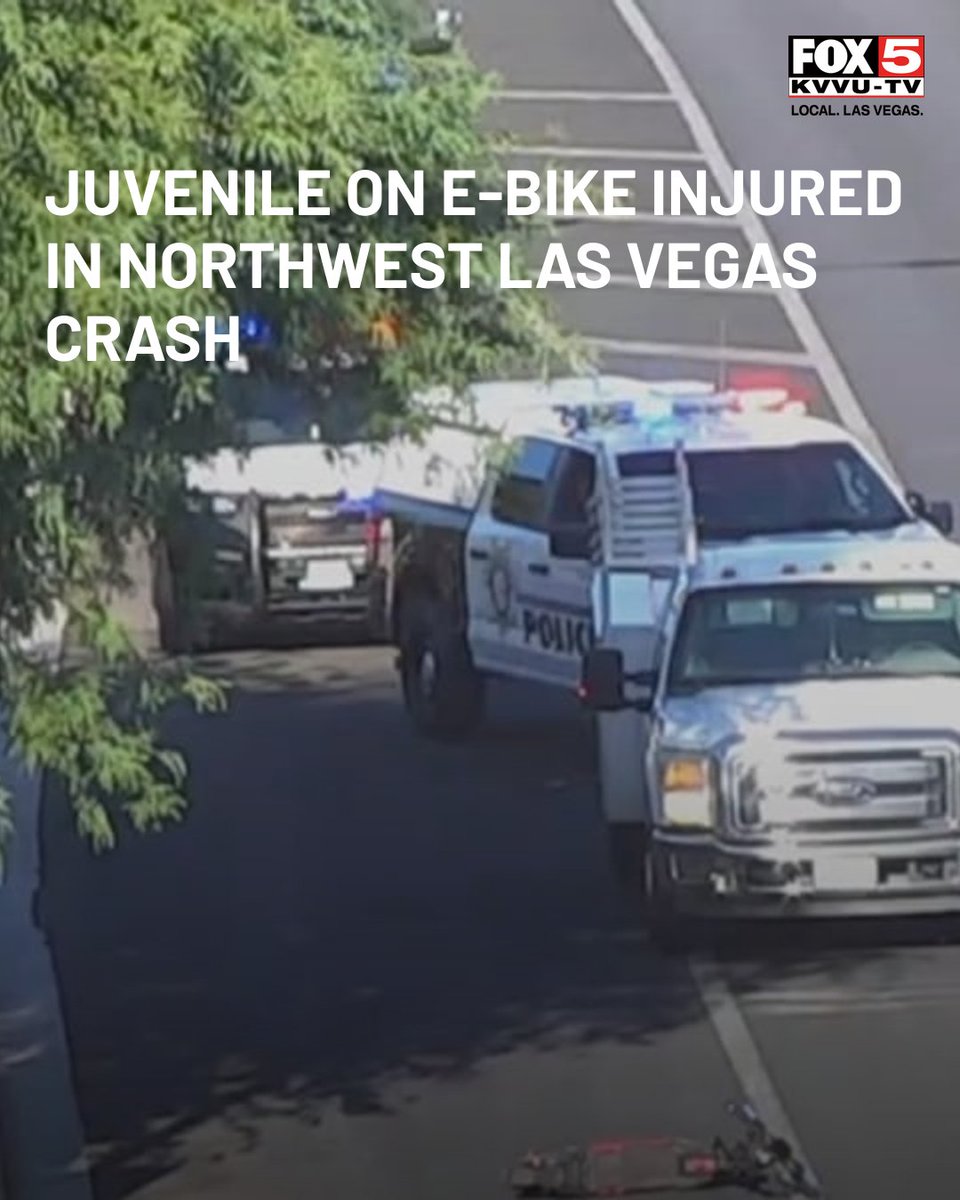 A juvenile on an e-bike was taken to the hospital Friday morning after a collision with a vehicle in northwest Las Vegas, according to police.  near Elkhorn Road and Buffalo Drive. Officials say the juvenile suffered non-life-threatening