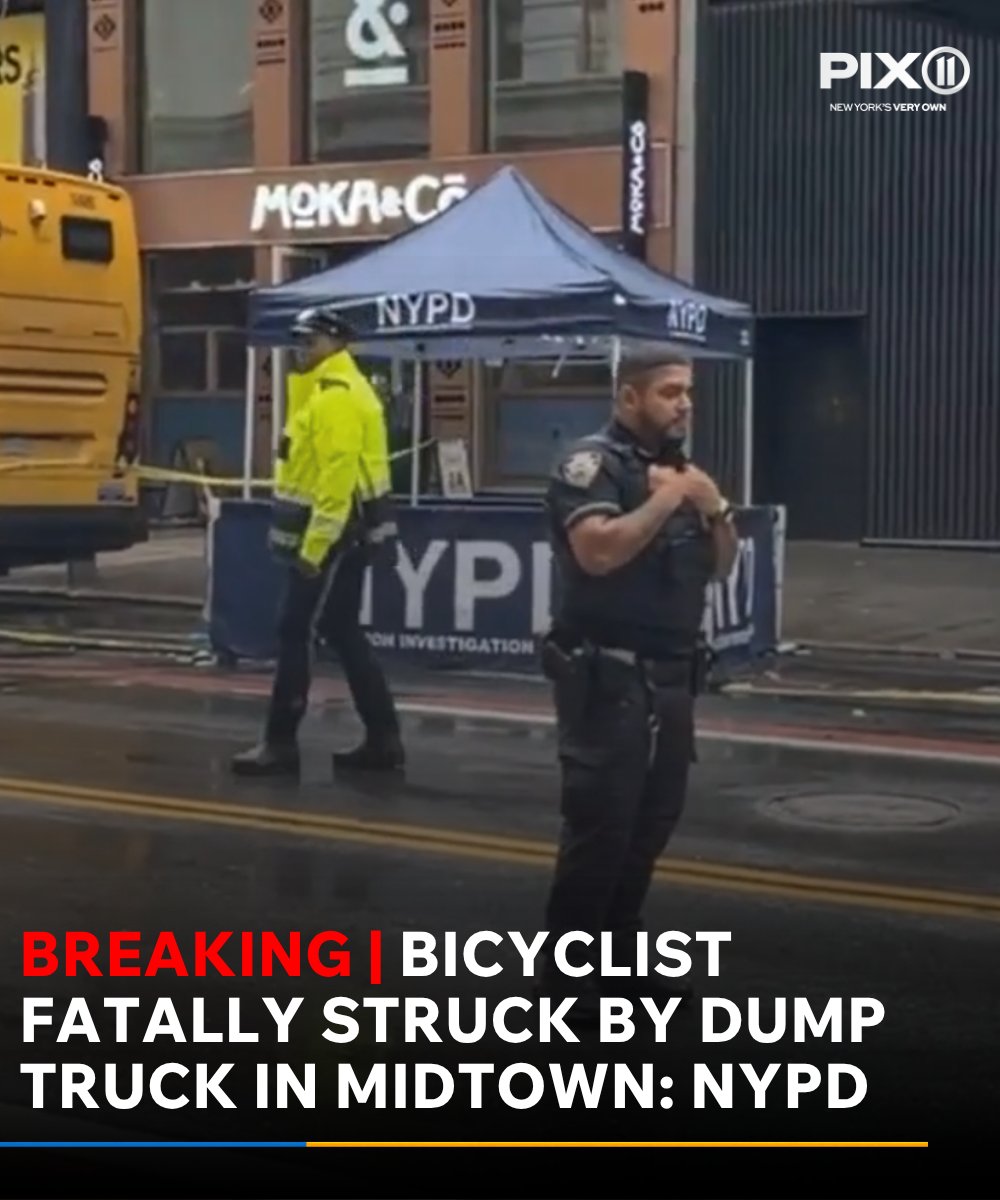 A bicyclist was struck and killed by a dump truck in Midtown, police said-